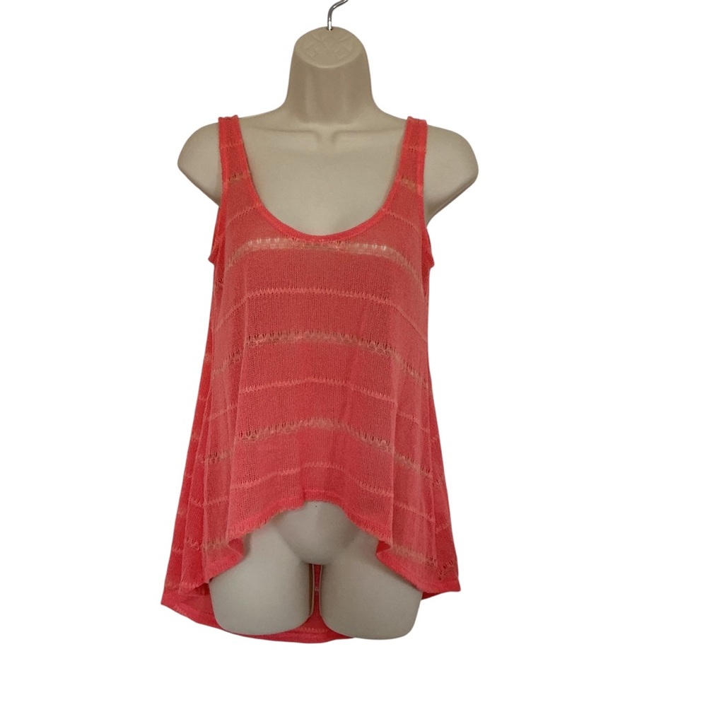 NWT Foreign Exchange Coral High Low Lightweight Knit Sleeveless Top Size Medium